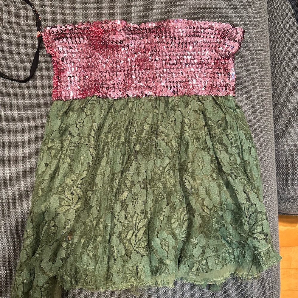 Pink Sequin Lace Skater Skirt - Picture 4 of 4